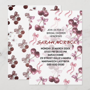 Invitation Cherry sur le haut de l'ensemble d'invitation de d