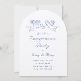 Invitation Cherubs Tenir la partie d'engagement des couples c