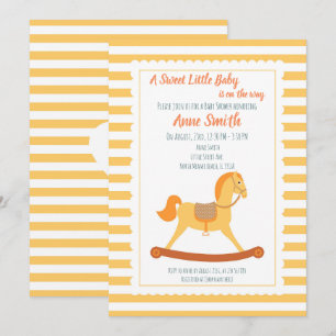 Invitation Cheval à bascule pour la fête prénatale de bébé fi