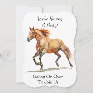 Invitation Cheval au galop à l'aquarelle Personnalisé