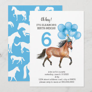 Invitation Cheval Bleu Anniversaire //Oh Hay C'est votre neig