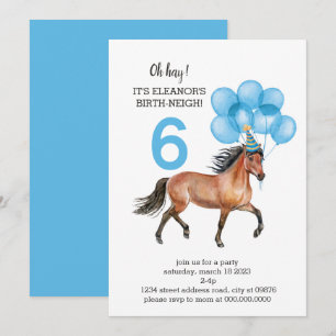 Invitation Cheval Bleu Anniversaire //Oh Hay C'est votre neig