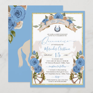 Invitation Cheval bleu clair Charro occidental Quinceanera