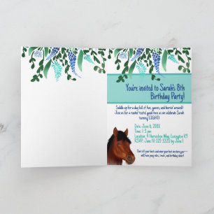 Invitation Cheval Brown Lover Autour De Fleur