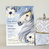 Cheval cowgirl baby shower équestre fleuri