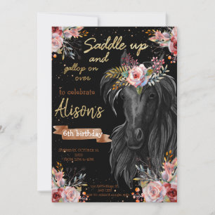 Invitation Cheval d'aquarelle d'anniversaire
