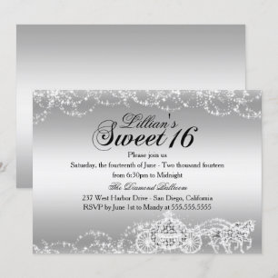 Invitation Cheval d'argent Carriage Princess Sweet 16 Invitat