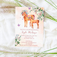 Cheval de bébé rose pastel avec baby shower mère