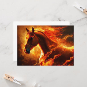 Invitation cheval de feu, cheval, animaux, flamme, feu