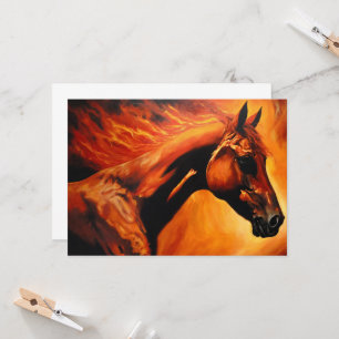 Invitation cheval de feu, cheval, animaux, flamme, feu