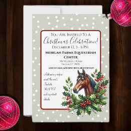 Invitation Cheval De Noël Avec Verdure