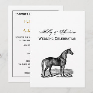 Invitation Cheval debout vintage