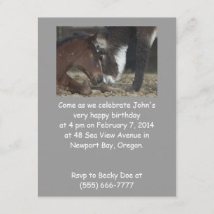 Invitation Cheval drôle d'invitation de fête d'anniversaire