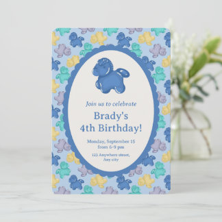 Invitation Cheval Gummy Glacial Berry Bleu Glacé Fête