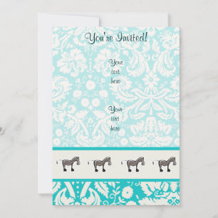 Invitation Cheval mignon ; Teal