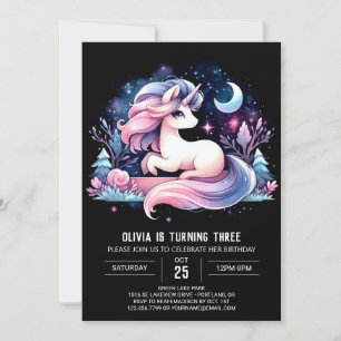Invitation Cheval minimaliste doux Anniversaire