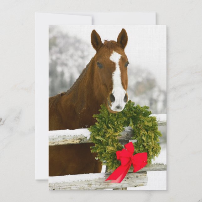 Invitation Cheval regardant par-dessus la clôture (Devant)