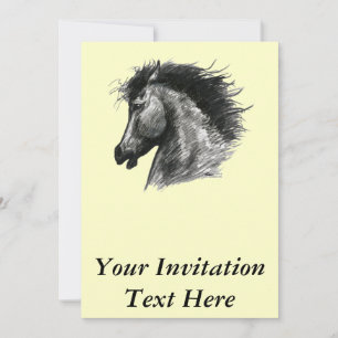 Invitation Cheval sauvage et enflammé