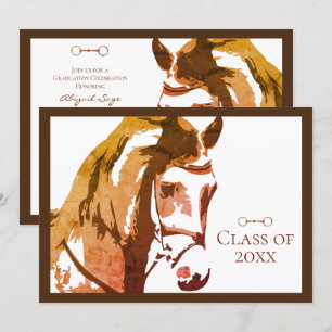Invitation Cheval Sketch et Snaffle Bit, Graduation Brown