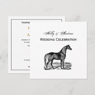 Invitation Cheval vintage debout