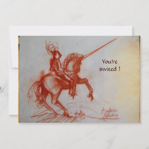 Invitation CHEVALIER FLORENTINE SUR HORSEBACK parchemin glace