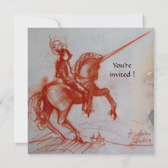 Invitation CHEVALIER FLORENTINE SUR HORSEBACK parchemin glace (Devant)