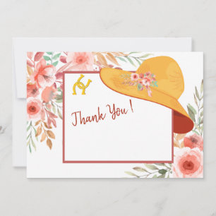 Invitation Chevaux casquette et fleurs Debby-Theme Merci