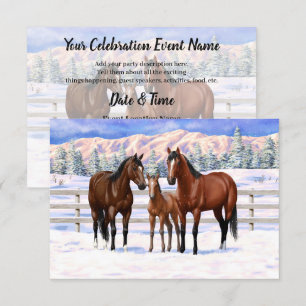 Invitation Chevaux Du Quartier De La Baie Brown En Neige