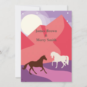 Invitation Chevaux VTT Voyage Lune blanche Mariage