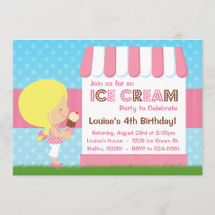 Invitation Cheveux blonds de fête d'anniversaire de crème