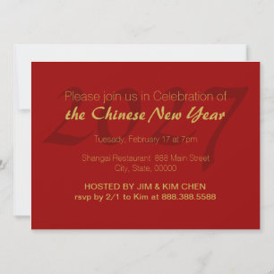 Invitation Chèvre Chèvre Bélier Mouton Année rouge or VFCI