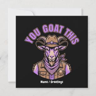 Invitation Chèvre de cow-boy drôle Pun motivationnel Création
