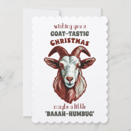 Invitation "Chèvre-Tastic Salutations : Un Noël 'Baaah-Humbug