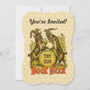 Invitation Chèvres Bock Bière Publicité