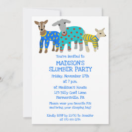 Invitation Chèvres en pyjama Parti pour bois d'oeuvre