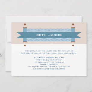 Invitation Chevron Blues Bar Mitzvah
