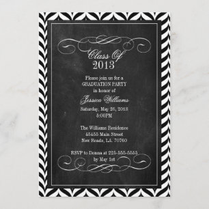 Invitation Chevron Chalkboard Graduation