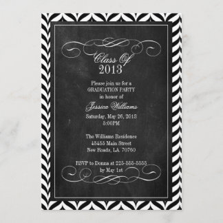 Invitation Chevron Chalkboard Graduation