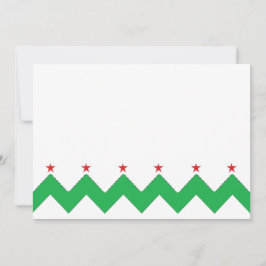 Invitation Chevron de Noël 7" x 5" Merci/2 face/plat