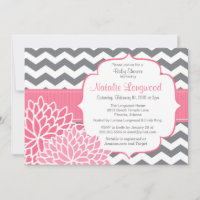 Chevron Floral bébé ou nuptiale douche rose chaud