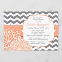 Chevron Floral moderne bébé ou nuptiale douche pêc