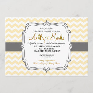 Invitation Chevron jaune et gris