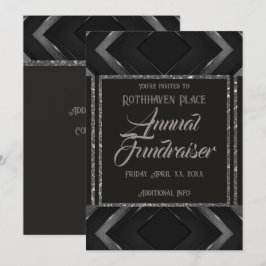 Invitation Chevron noir et gris