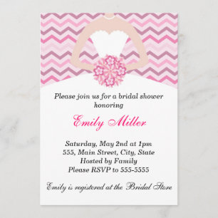 Invitation Chevron Pink Purple à la douche nuptial