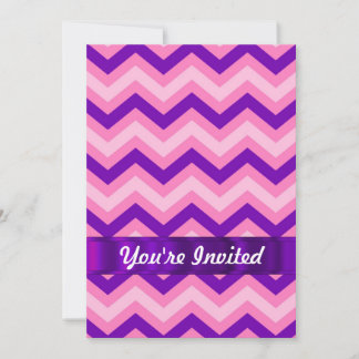 Invitation chevron rose et violet