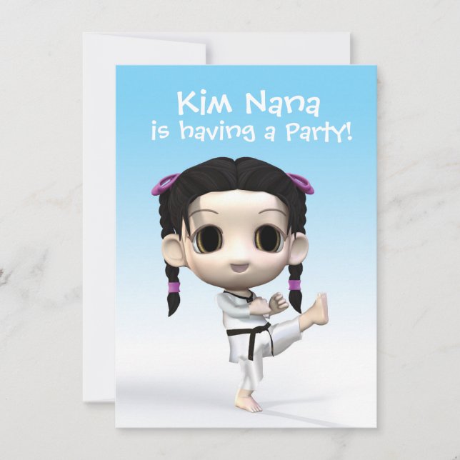 Invitation Chibi le Taekwondo (Devant)