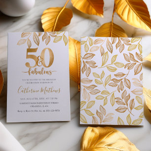 Invitation Chic 50 ans & Fabulueuse Fête d'Anniversaire en Fa