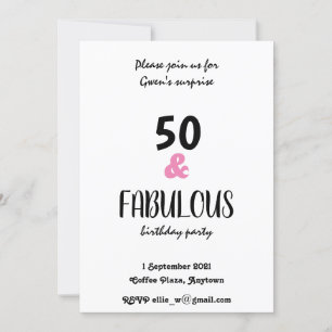 Invitation Chic 50 Et Fabuleux Texte Fête Anniversaire