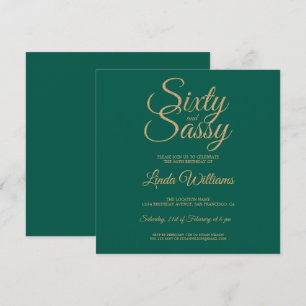 Invitation Chic 60 et Sassy Green Gold 60th Birthday Party