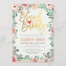 Chic Aquarelle Floral Brunch Fête des mariées Bubb